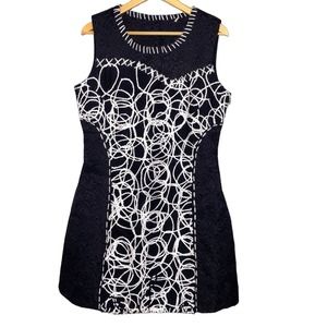 Paparazzi Black Embossed Knit Design Shift Dress Size Large ~